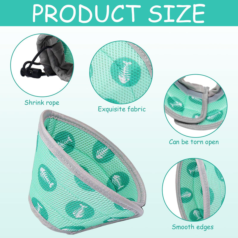 Cat Neck Brace, Soft Cat Neck Brace for Small Cats, Cat Neck Brace for After Injuries, Adjustable Neck Brace for Cats, Prevents Licking Wounds Cat Collar Green S - BeesActive Australia