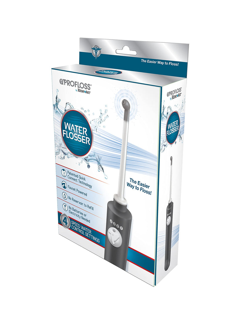 ProFloss Waterflosser, Grey, Faucet Powered Oral Irrigator, Agitator, Water Pick