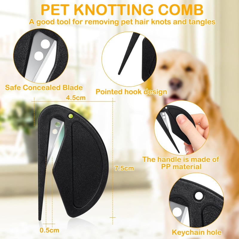 IUHFSIFS 2024 New Cat Detangling Knife【Made of High Quality Stainless Steel】Pet Knot Opener【Blade is Sharper】【Unique Design】Cat Matted Fur Removal, Pet Knotting Comb 02 Black & White - BeesActive Australia