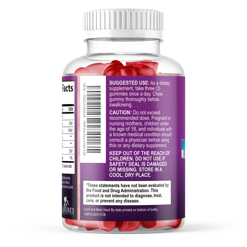 Fiber Gummies For Adults - Prebiotic Plant Based Fiber 4g Per Serving Gummy Supplement - Daily Digestive Health and Regularity Support - Gut Support Gummy Plant Based Digestion Support - 120 Gummies 120 Count (Pack of 1)