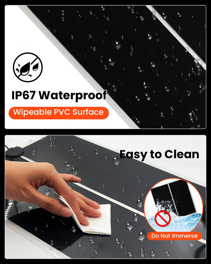 MQ Reptile Terrarium Heat Pad with LCD Digital Aquarium Thermometer, 6 x 11in Power Adjustment Under Tank Heater Mat for Pets, Small Animals, Seedling, 7W 7W, 6*11 in