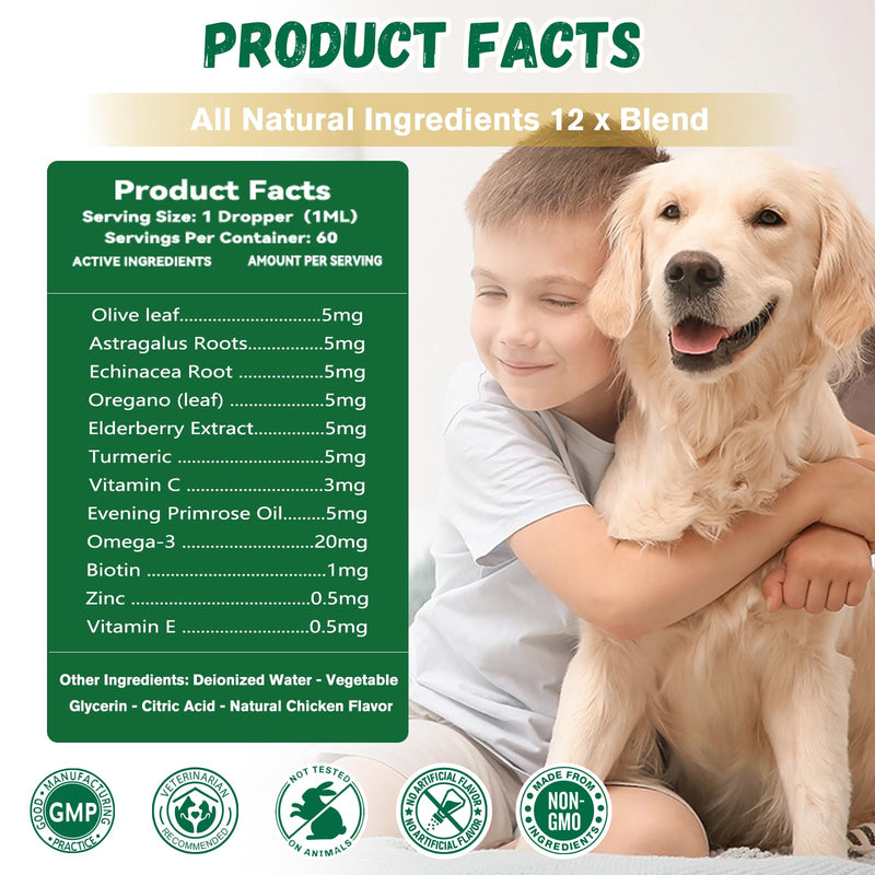 Dogs Allergy Itch Relief Drops, Yeast Infection Treatment for Dog for Itchy Skin and Itchy Ear, Allergy & Paw Itching, Soothes Irritation & Reduces Inflammation Herbal Dog Supplement Drops 1 Pack