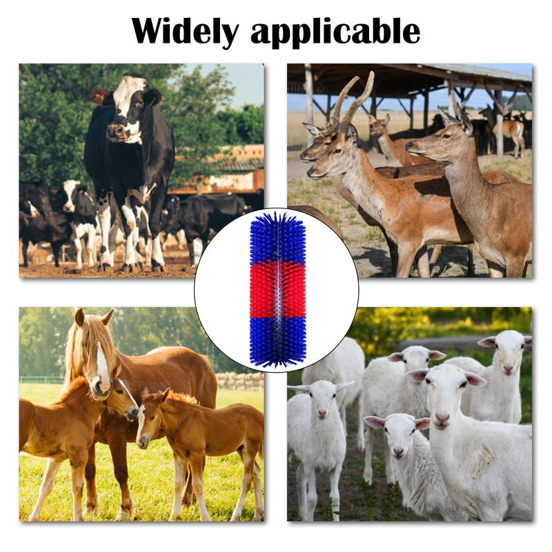 Scratching brush for horse cow, semi-round horse brushes 40cm cow brush universal scratching brush nylon scratching mat massage brushes for sheep horse cow hippopotamus, red blue - BeesActive Australia