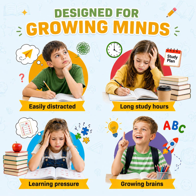 Kids Focus and Attention Supplements with Phosphatidylserine, Omega-3, Magnesium Glycinate, L-Theanine, Choline & Lutein – Kids ADHD Brain Liquid Drops for Memory, Calm Mood & Learning, Strawberry 2oz