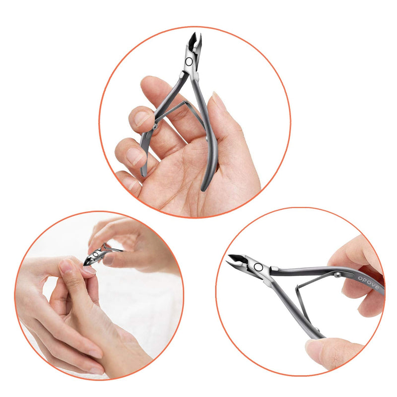 Cuticle Nippers Salon Grade for Manicurist Extremely Sharp Effortless Cuticle Trimmer Precise Clippers Pedicure Manicure Nail Care Tool, opove X7 mini, Space Gray - BeesActive Australia