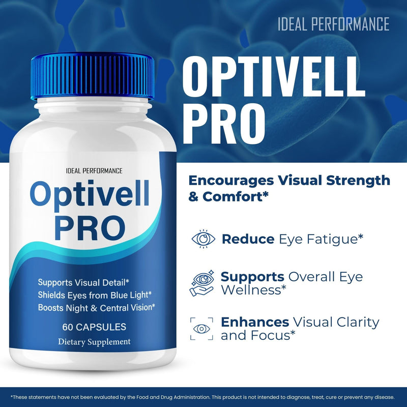 Optivell Eye Capsules, Optivell Pills Supplement - Maximum Strength, All Natural Visual Wellness and Crystal Clear View, Advanced Formula Optivell Vision Support Reviews (60 Capsules)