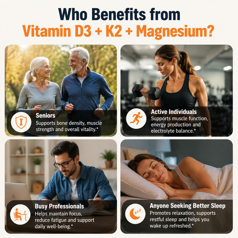 LIIFE D3 K2 with Magnesium Bisglycinate & B6, 5000 IU D3, MK7&MK4 K2 | Complex blend D3 K2, Magnesium Bisglycinate & B6 with coconut oil. High absorption, Non-GMO & Gluten-Free formula
