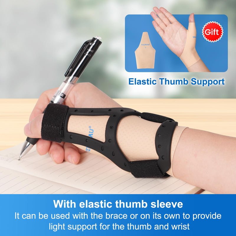 Velpeau Waterproof Thumb Brace for Arthritis Pain and Support, Semi-rigid Silicone Thumb Spica Splint Ideal for De Quervains Tenosynovitis, Tendonitis, One Size Fits Most, Can be Worn on Both Hands