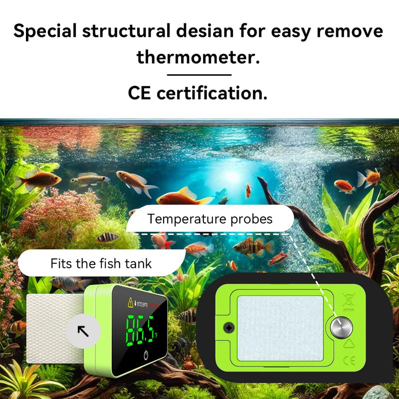 Aquarium Temperature Meter, LED Flashes When Beyond Normal Temperature Range, Reef Tank Thermometer, Terrarium Water Temperature Test - BeesActive Australia