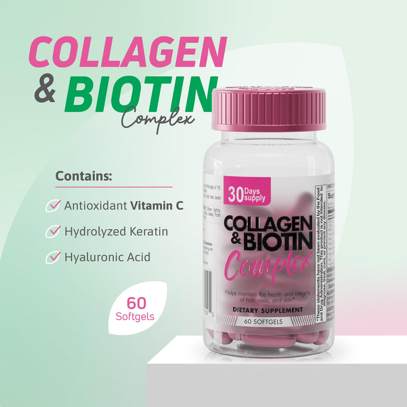 Collagen & Biotin Complex Hair Skin Nails Support 60 Count