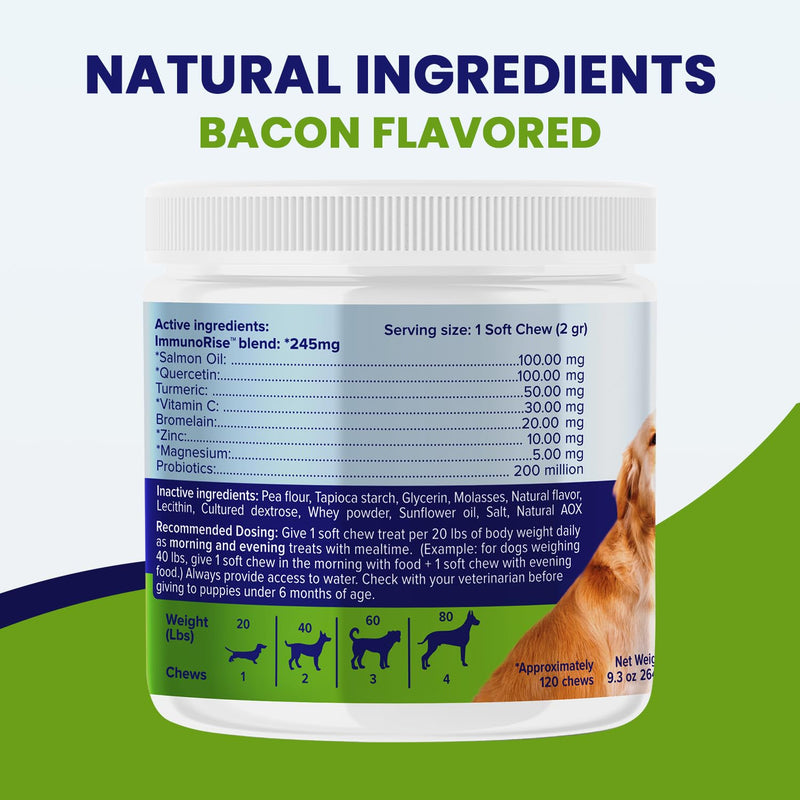 Allergy CZN - Itch and Allergy Chew for Dogs, Seasonal Allergies Anti Itch Dog Chewables with ImmunoRise Blend, 3 oz/120 Count - PawsPlanet Australia