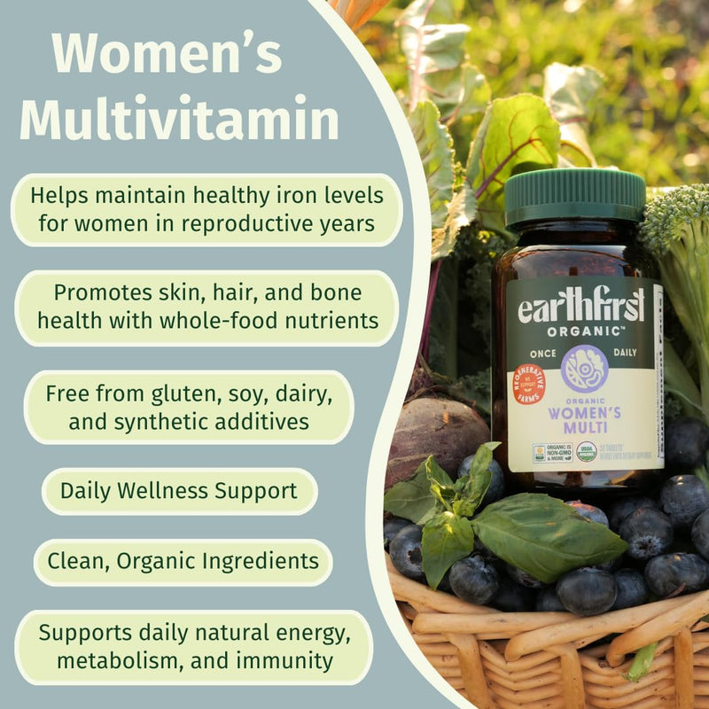 Womens Organic Multivitamin & Iron from Whole-Foods 60ct 1 Count (Pack of 60)