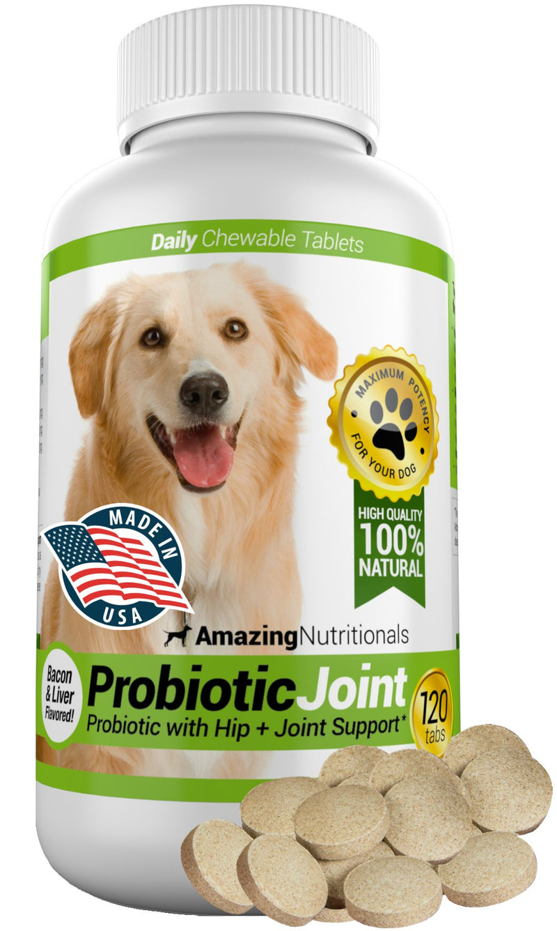 Probiotics for Dogs Joint Digestive with Skin and Coat Bundle - Omega 3 for Dogs Itchy Skin Relief for Dry Skin, Hot Spots and Shedding, Eliminates Joint Pain, Gas and Diarrhea Elimination