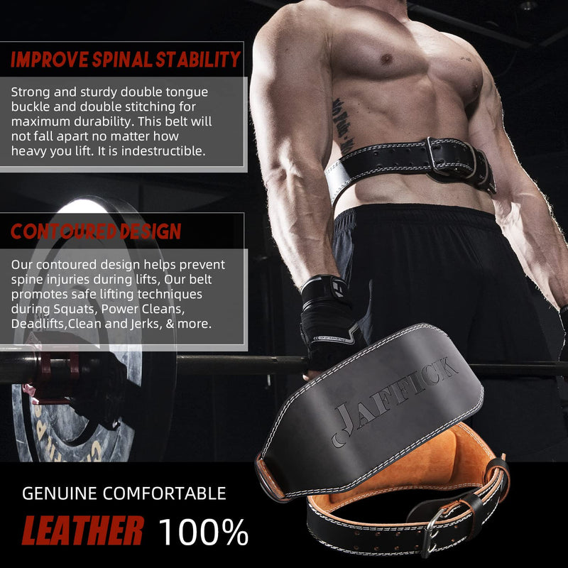 Genuine Leather Weight Lifting Belt for Men Gym Weight Belt Lumbar Back Support Powerlifting Weightlifting Heavy Duty Workout Training Strength Training Equipment L 6-Inch brown