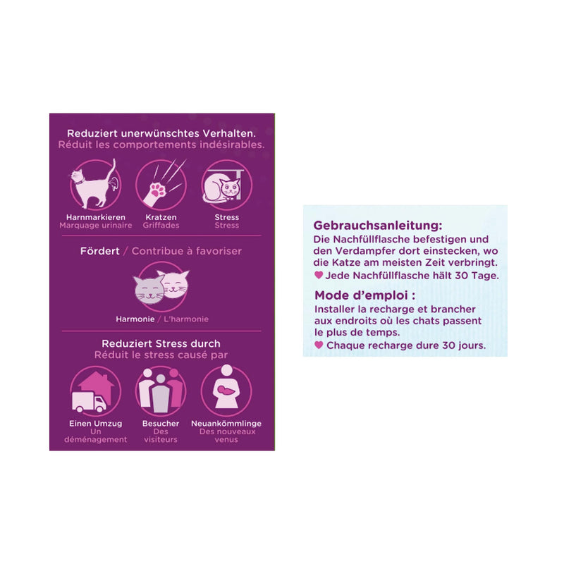 Refill pack of 4 in a savings package (120 days) for Comfort Zone Diffuser, pheromones for a relaxed home - reduces stress, marking, scratching and other problematic behavior. 4 refill packs - BeesActive Australia