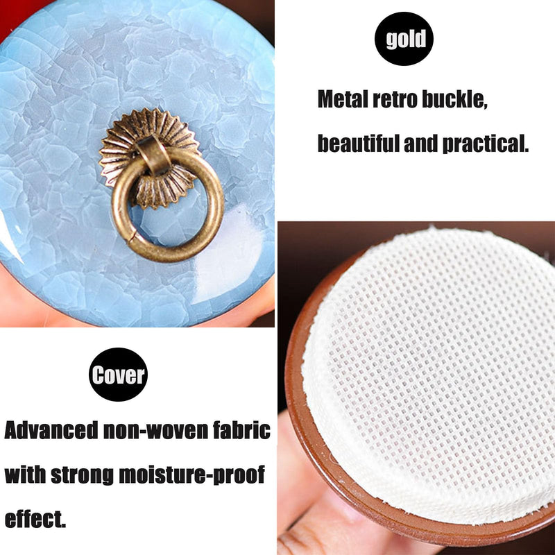 Small Human Ashes Urn, Handmade Ceramic Urn, Beautiful Small Keepsake Urns for Pet or Human with Premium Gift Box ((Beige: 1pc + Blue: 1pc)) (Beige: 1pc + Blue: 1pc) - BeesActive Australia