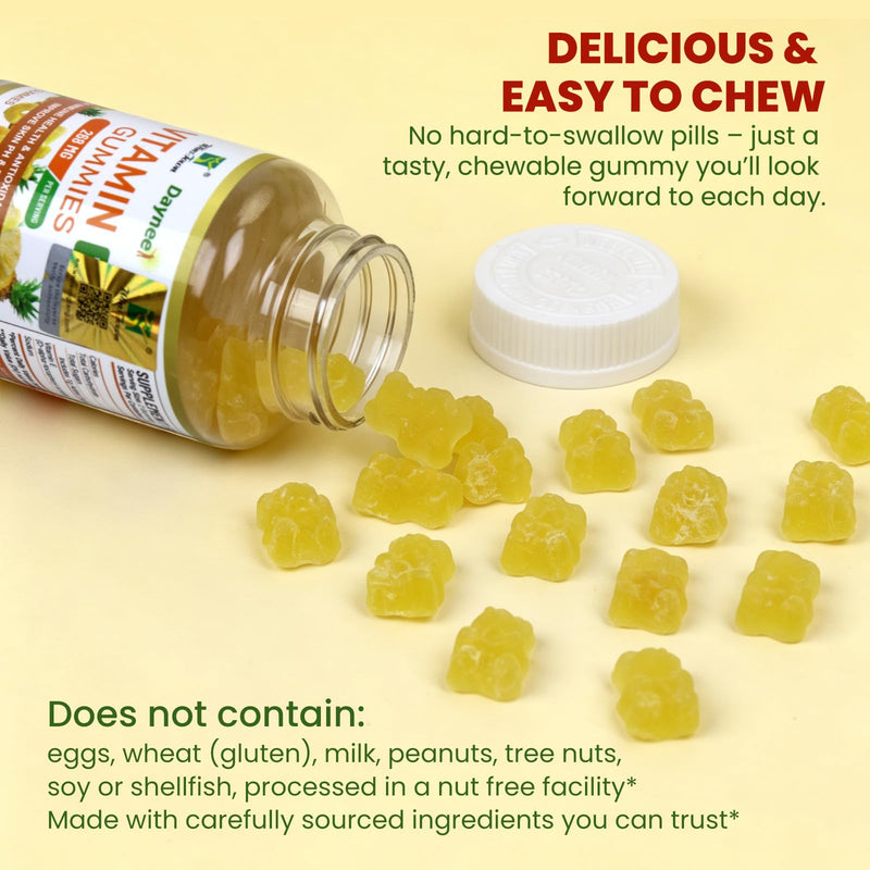 Vitamin E Gummies 268mg (400IU), Vegan, 60 Count | Adult Supplement, Non-GMO, Delicious, Easy to Chew, Antioxidant, Immune, Skin & Eye Support