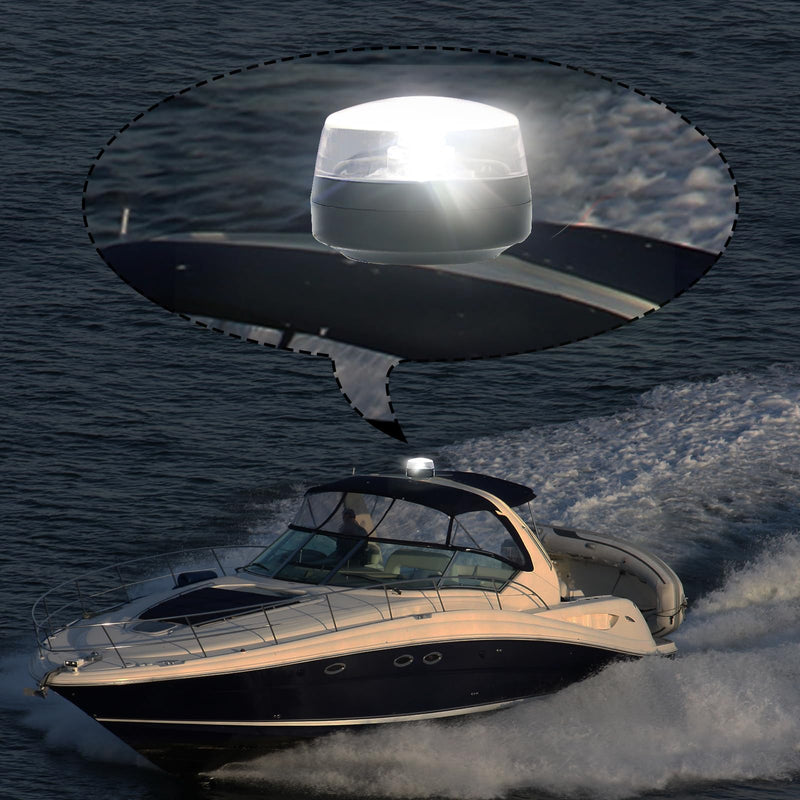 Anchor Lights,Boat Tower Light,Bimini Top LED Waketower All-Round 360 Degree White, USCG Certified 2NM,10-30Volt