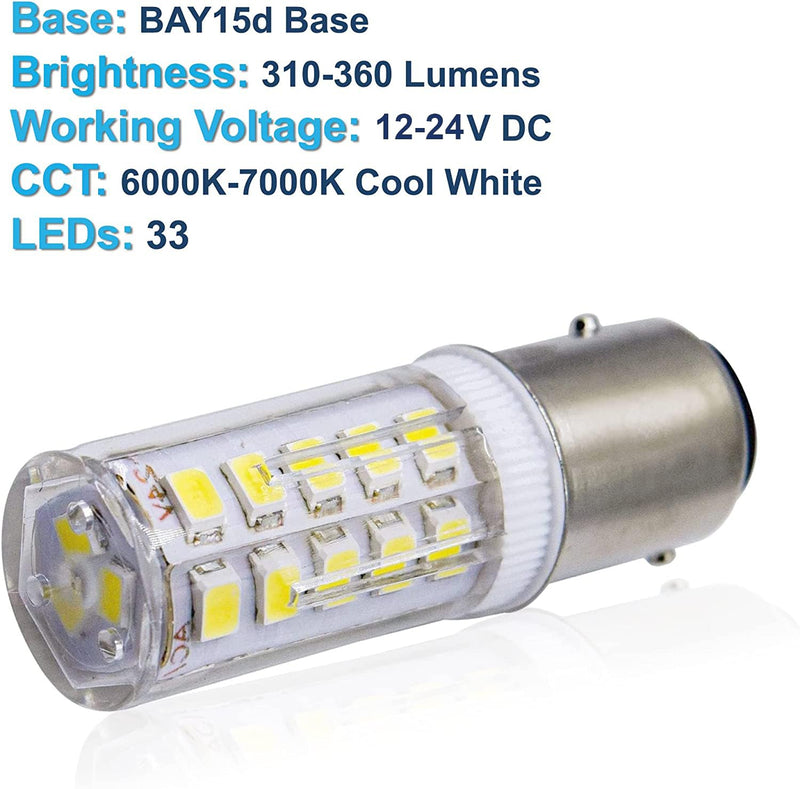 HQRP 4-Pack LED Light Bulb Compatible with Aqua-Signal Series 40 41 42 50 Masthead Light Marine Navigation 3541002000 3108104000 3540002000 40400 40420 40000 40001 40020 12-24V 4 Pack