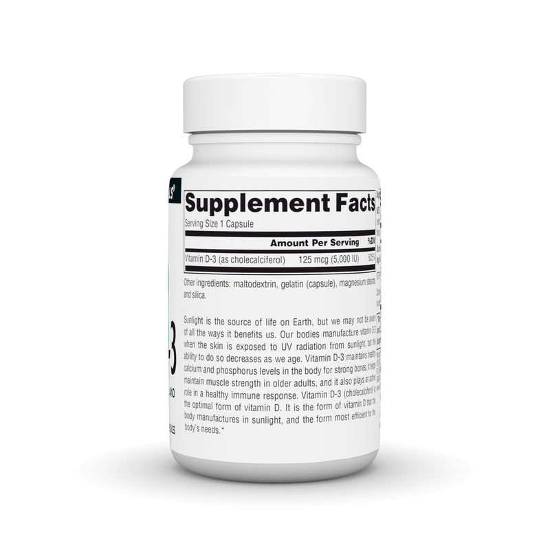 Source Naturals, Vitamin D-3, 5000 IU - 60 Capsules | Bioactive Form for Bone & Immune Health*