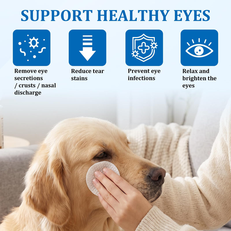 Pet Eye Wipes for Dogs Cats, 240 Pack Eye Wipes for Dogs, Daily Gentle Care Clean the Eyes of Secretions, Mucus, and Tear Stains