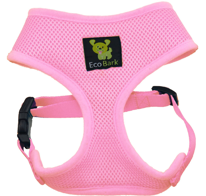 EcoBark Dog Harness - Eco-Friendly Max Comfort Harnesses - Luxurious Soft Mesh Halter - Over The Head Harness Vest- No Pull and No Choke for Small, Toy Breed, and Teacup Dogs (XS, Baby Pink) 1. XS- 4 to 5 lbs - Neck Up to 7.5 in - BeesActive Australia