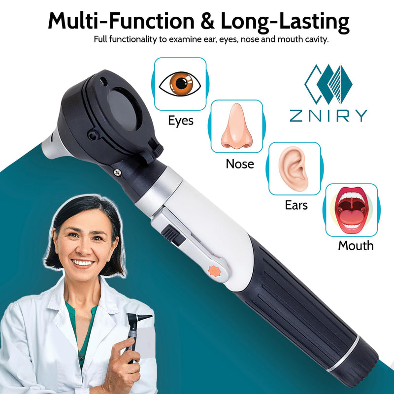 Fiber Optic Mini Otoscope - Ear Scope with Light, Ear Infection Detector (Black Color) - BeesActive Australia