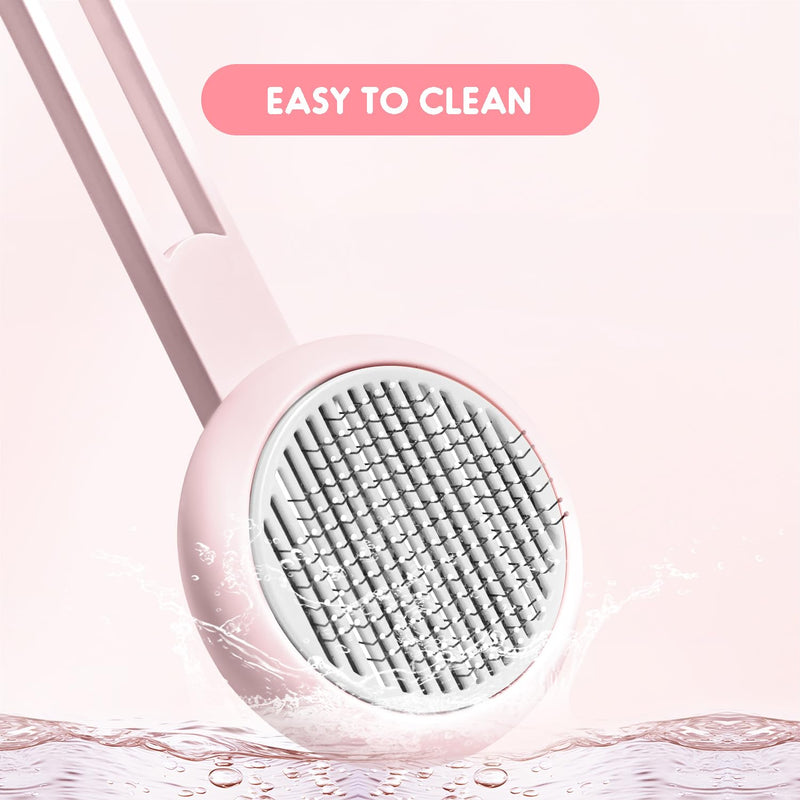 Self Cleaning Brush, Dog Cat Pet Grooming Shedding Self Cleaning Brushes, Pet Massaging Brush Suitable for Cats & Dog with Long or Short Hair
