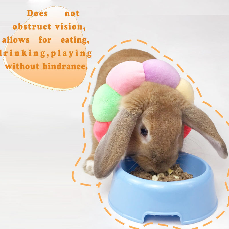 Adjustable Rabbit Cone, E-Collar for Kittens Puppies After Surgery Wound Care, Small Pet Soft Elizabeth Medical Cone Colorful Flower Shaped,(XS) XS - PawsPlanet Australia
