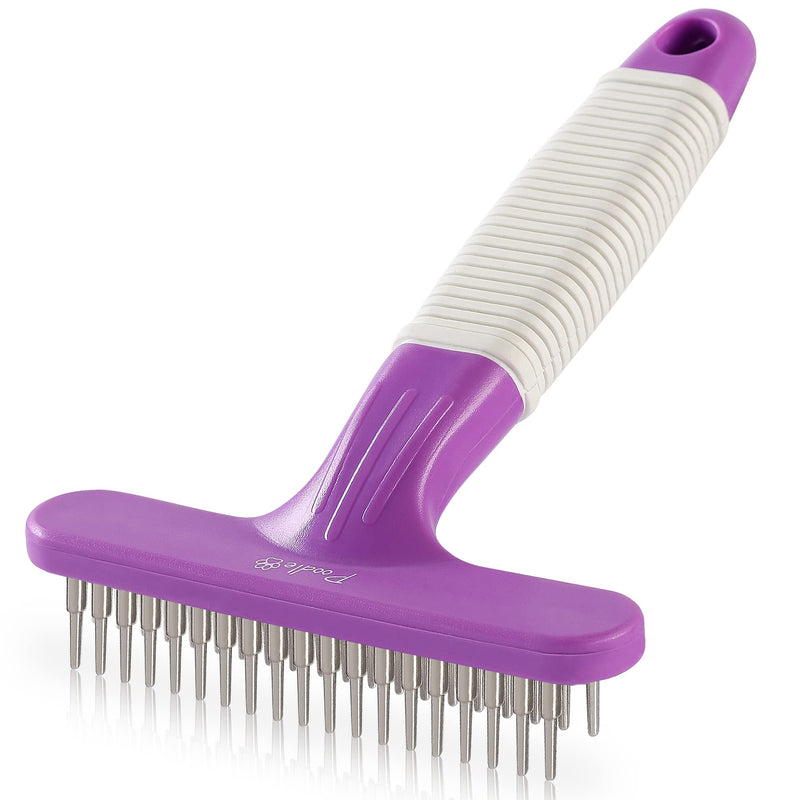 Poodle Pet Bundle - Slicker Brush for Small and Large Dogs Pet Hair Remover Grooming Brush and Dog Grooming Rake Dematting Tool Removes Loose or Tangled Hair from Undercoat - BeesActive Australia
