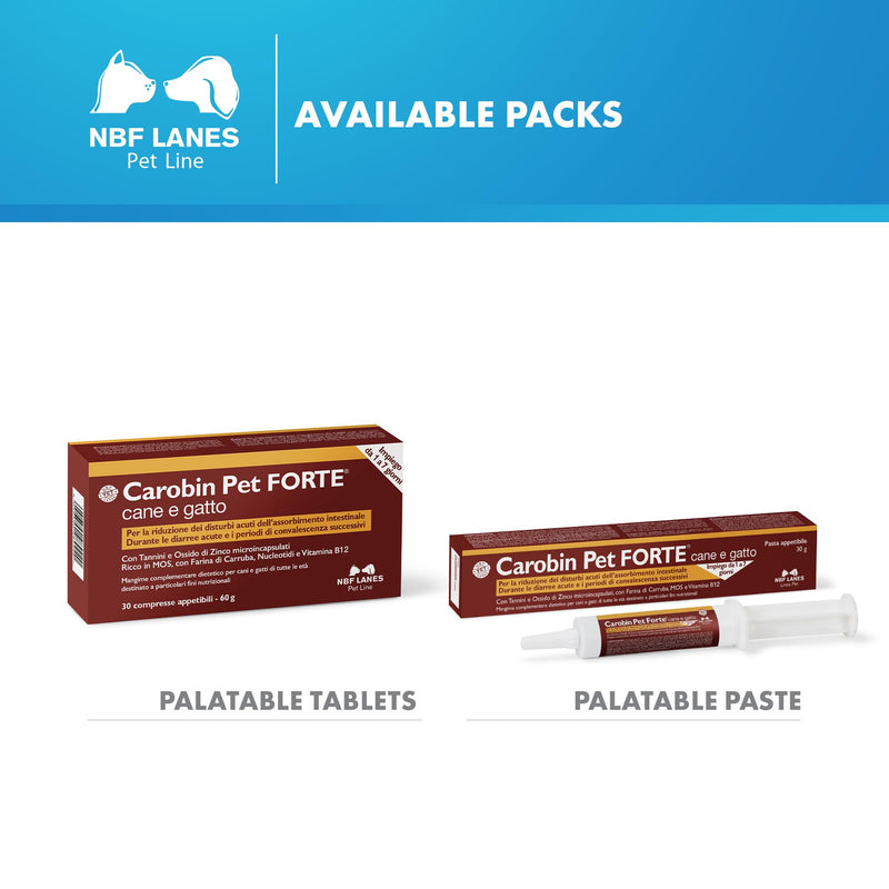 NBF Lanes | Carobin Pet Forte – 30 g Palatable Paste for Dogs and Cats – Helps Reduce Acute Intestinal Absorption Disorders – Ideal for Diarrhoea and Recovery Support