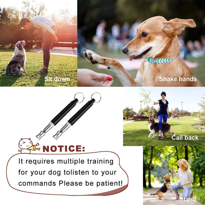 2 Pack Dog Whistle, Dog Whistle to Stop Barking Neighbors Dog, Adjustable Ultrasonic Silent Dog Whistle, Professional Recall Dog Training Whistle with Lanyard - BeesActive Australia
