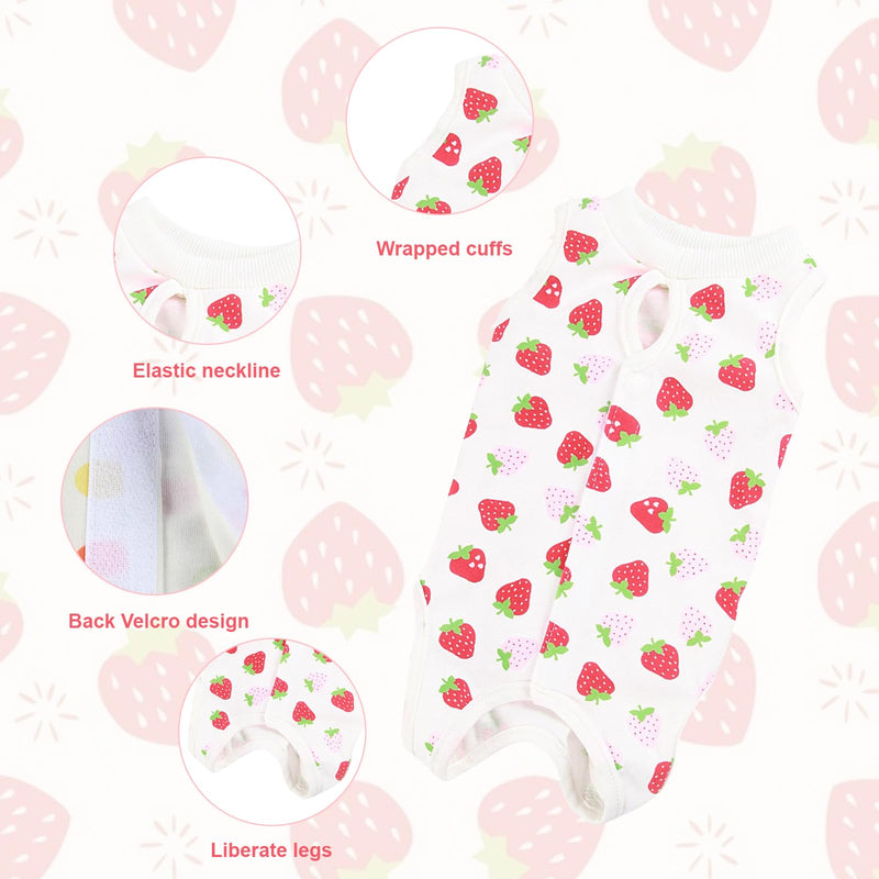Cat Recovery Suit, E-Collar Alternative for Cats Pets, Professional Recovery Suit for Belly, Surgical Recovery Suit, Medical Vest, Cat Suit for Small Medium L Strawberry Pattern - BeesActive Australia