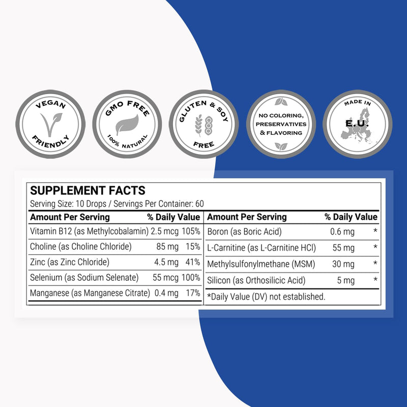 Supersmart - Orthosilicic Acid (Advanced Formula) - Silicon Supplement - Complex with Minerals, Vitamins & Boron | Non-GMO & Gluten Free - 30 ml