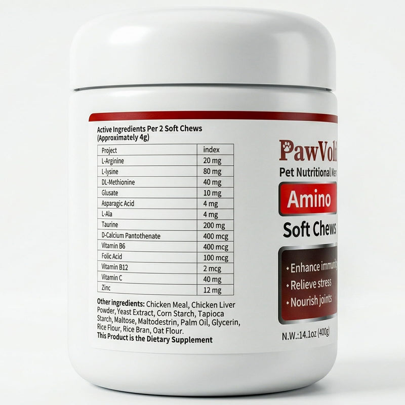 Amino Acids for Dogs,Dog Vitamins and Supplements, Support Immunity, Digestion, Skin & Coat, Muscle Health, Contains Lysine, DL-Methionine and Taurine