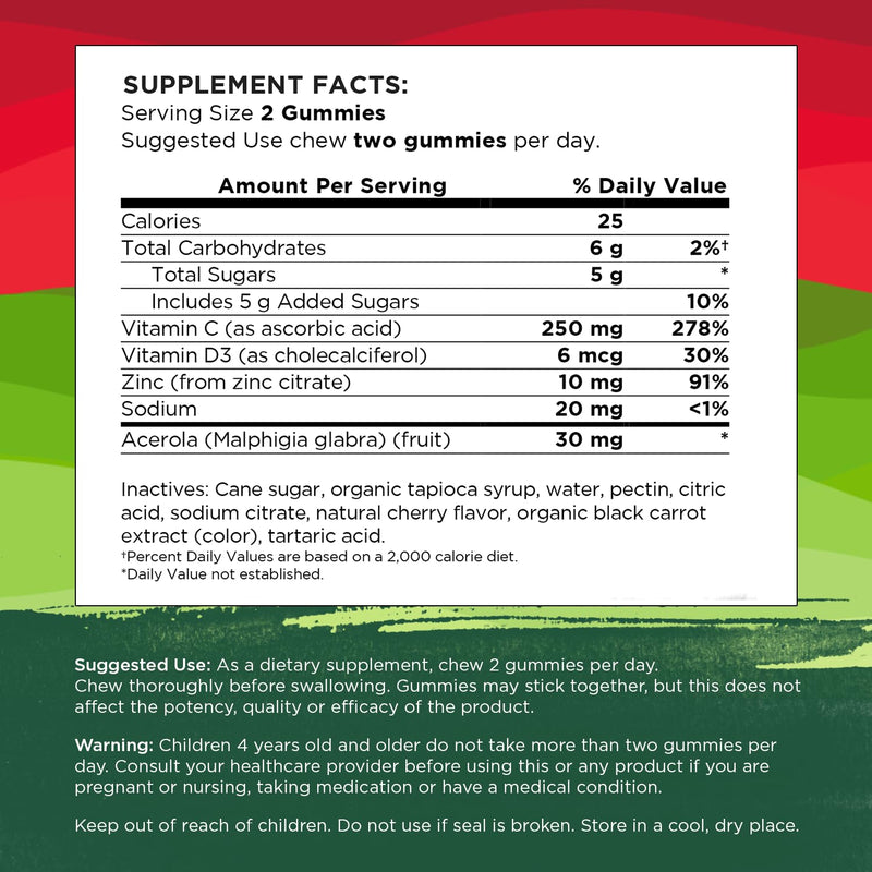 Swanson Immune Boost Gummies with Acerola, Zinc, and Vitamin C & D - All Natural Supplement Promoting A Healthy Immune System - Helps to Support A Healthy Body - (Cherry, 60 Gummies) | Combines Acerola, Zinc and Vitamins C and D for Natural Immune Supp...