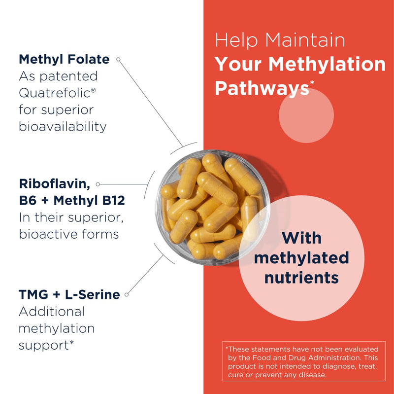 Designs for Health Homocysteine Supreme - Methylated B Vitamins with Riboflavin, B6, B12, Folate, L-Serine & TMG for Brain Support & Heart Health - Methylated Multivitamin (60 Capsules) 60 Count (Pack of 1)