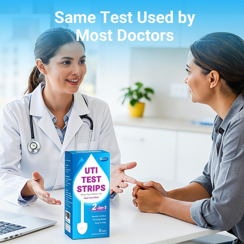 6 Pack UTI Test Strips, Urinary Tract Infection Test Kit for Women Men, Accurate Result in 2 Minutes, Monitor Bladder Health at Home, Clinically Tested, Easy to Grip, Individually Wrapped 6T - BeesActive Australia