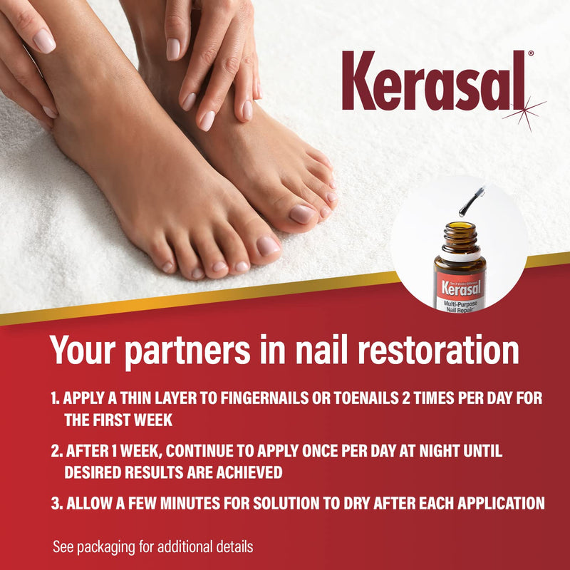 Kerasal Multi-Purpose Nail Repair, Nail Solution for Discolored and Damaged Nails, 0.43 fl oz 0.43 Fl Oz (Pack of 1)