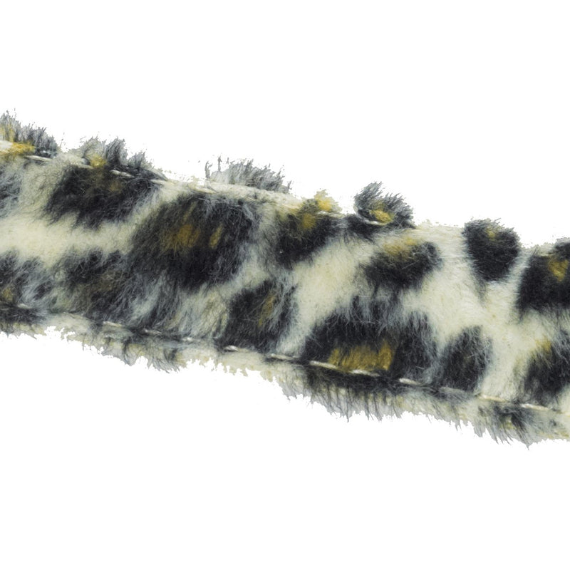 CHAPUIS SELLERIE SLA378 Dog and cat collar - velor strap leopard look - width 10 mm - length 30 cm - size XS leopard - BeesActive Australia