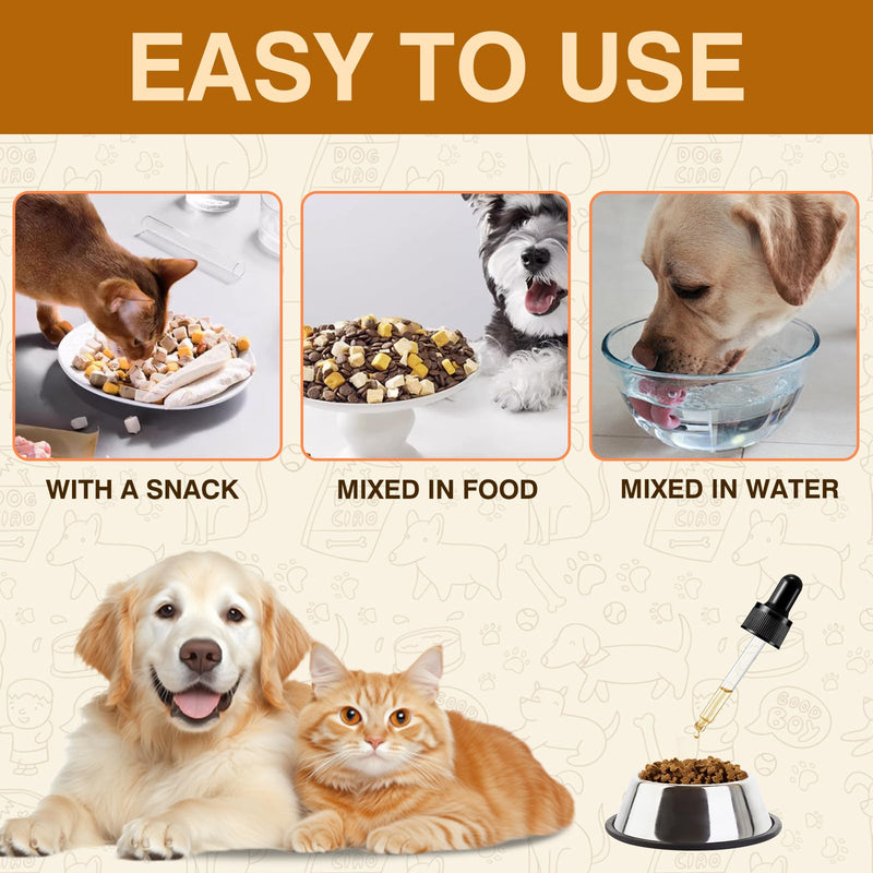 Pet Immune Support for Reducing Irritation, Gentle Critical Immune Defense for Cats & Dogs with Improve Skin and Coat Health, Easy Feeding Animal Essentials Drops - 2 FL.OZ [60ml] 1 Pack[60 ml]