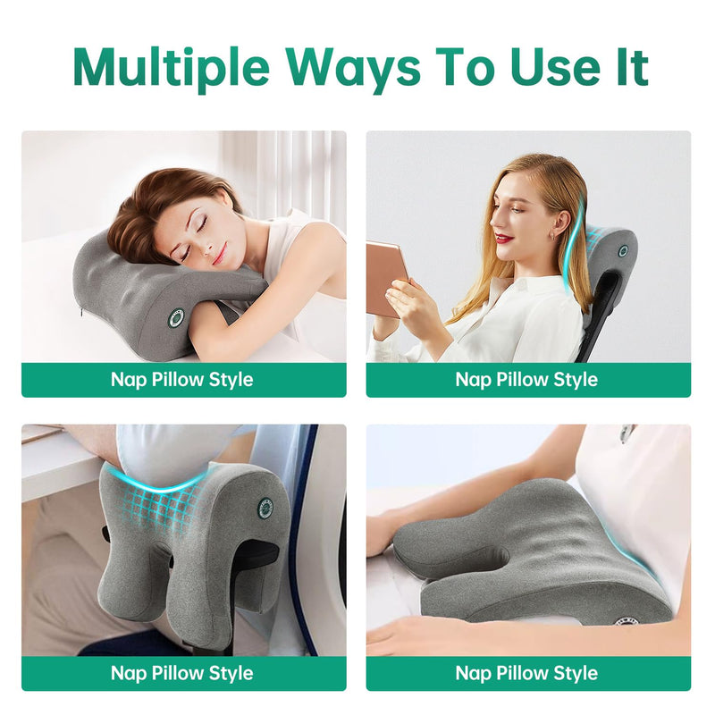 MOONYOOY Office Chair Headrest Pillow Attachment & Desk Nap Cushion, Memory Foam Neck Support with U-Shape Hanger Design for Office Chairs, Armrest Elbow Relief, and Restful Power Napping