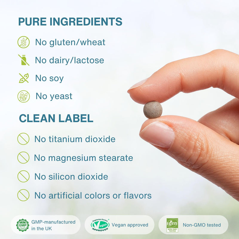 Igennus Clean Iron Bisglycinate 20mg with Vitamin C, 180 Tablets | Gentle and high-absorption chelated iron with targeted release; vegan 6-month supply