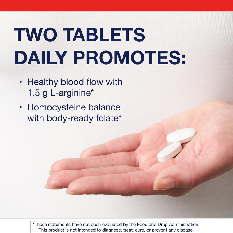 Metagenics Arginine Plus, L-Arginine with Methyl Folate, 120 Tablets | 1.5 g L-Arginine with Methyl Folate (L-5-MTHF), Supports Healthy Blood Flow, Circulation and Heart Health, Non-GMO