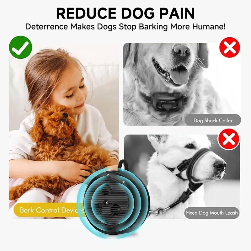 35ft ultrasonic Dog bark Box Anti Barking Device for Dogs Bark Deterrent Devices with 3 Modes （Black+Grey）