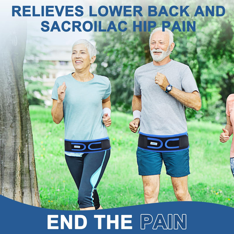 Sacroiliac SI Joint Hip Belt With 360°Anti-slip strips for Men and Women Adjustable Pelvic Support and Lower Back Brace Belt for Sciatica,Pelvis,Lumbar & Nerve Pain Si Joint(Universal) Universal (Hip Size 26"- 44") - BeesActive Australia