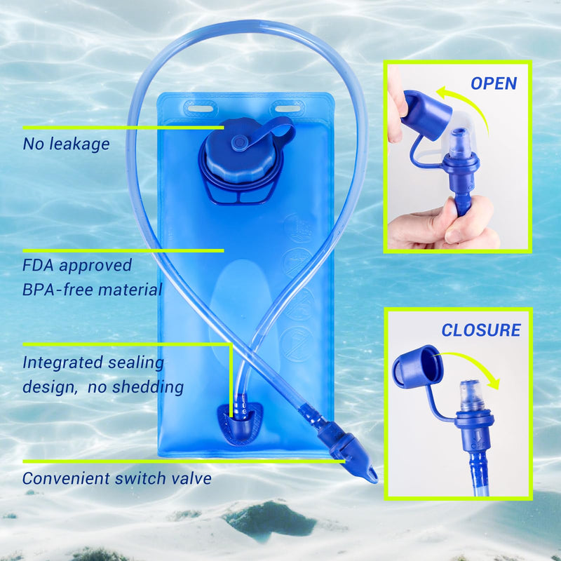 Running Vest Hydration Backpack with 2L Water Bladder, Adjustable Hydration Running Vest for Women Men, with Multiple Pockets, Reflective Strip, Whistle, Quick-Drying Fabric