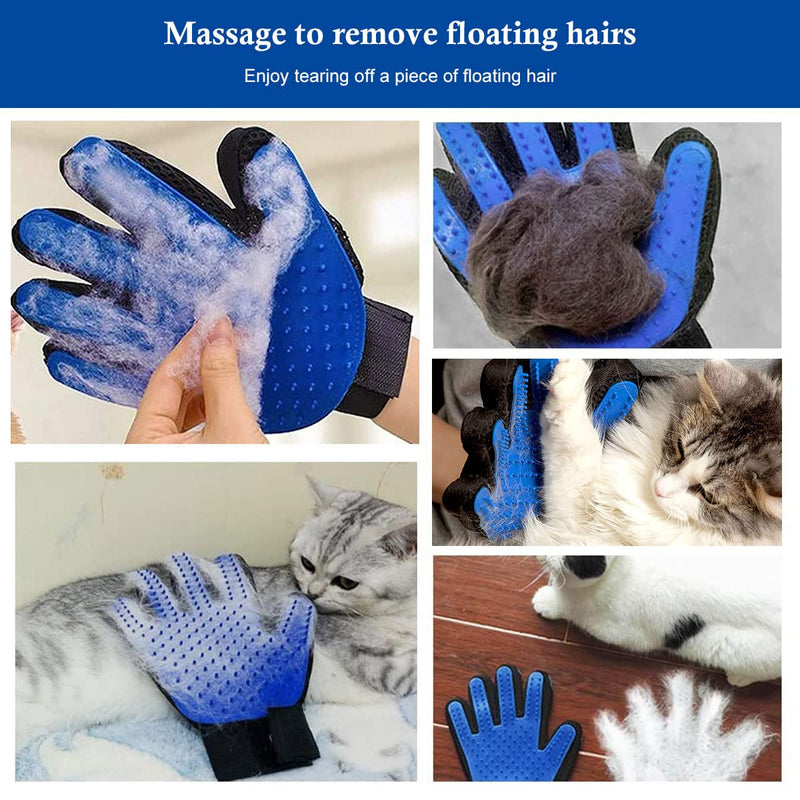 Cat glove, grooming glove cat, double-sided pet glove brush, cat brush, cat brush short hair, animal hair brush, dog brush long hair, cat brush, cat brush long hair, 2 pieces - BeesActive Australia