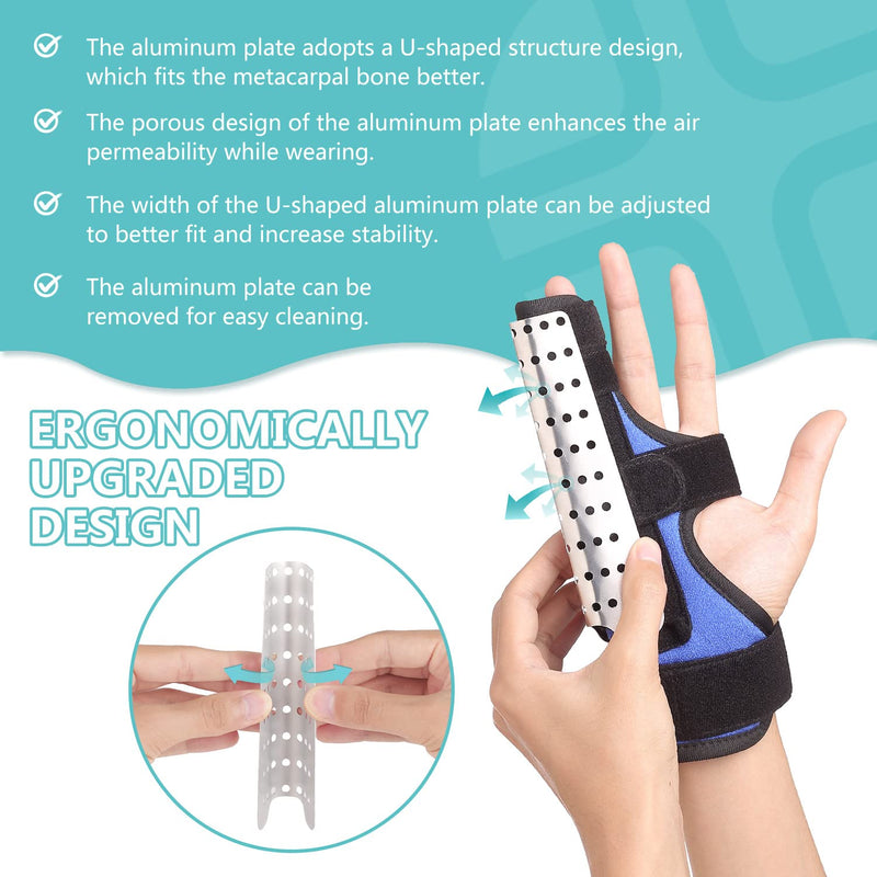 Pinky Finger Splint, Metacarpal Splint for 4th or 5th Finger, Finger Support Brace for Broken Finger, Trigger Finger, Arthritis, Straightening, Fits Right or Left Hand(L/XL) L/XL