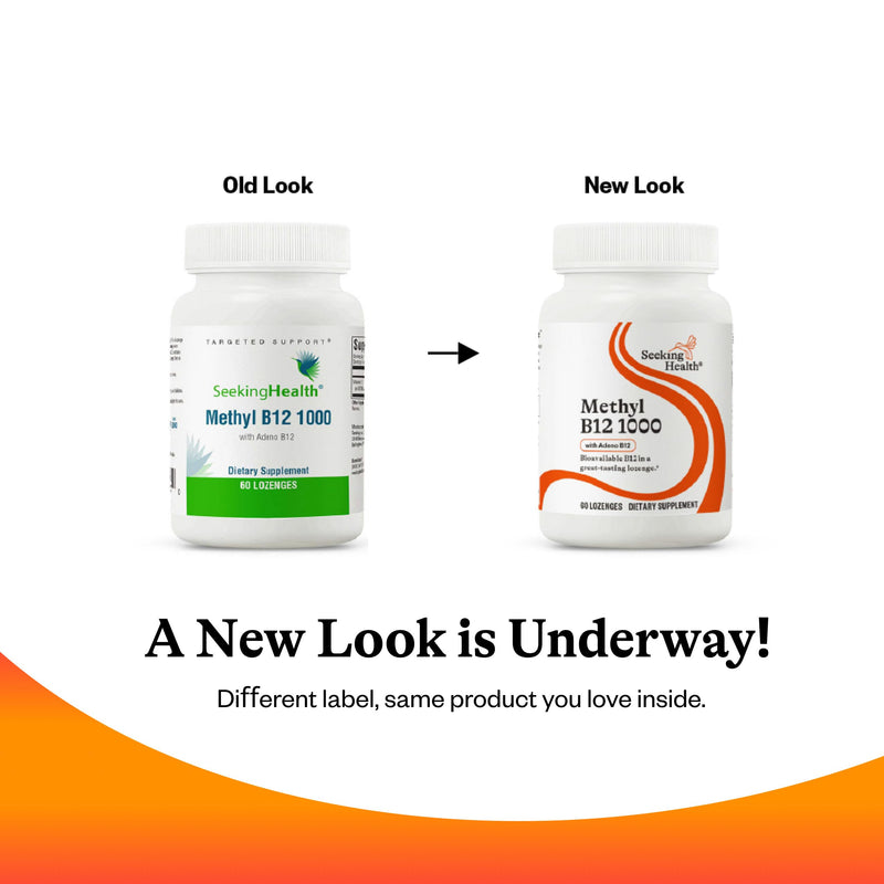 Seeking Health Methyl B12 1000, 1000 mcg B12 as Adenosylcobalamin and Methylcobalamin, Supports Homocysteine Levels and Methylation, MTHFR Support, Vegan and Vegetarian (60 lozenges)*